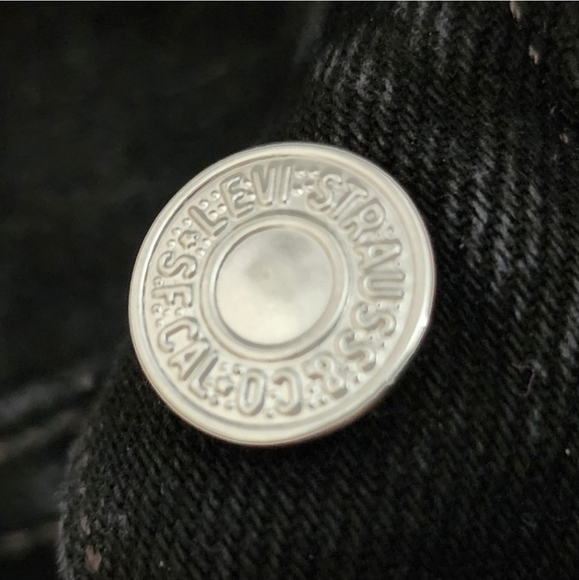 Levi Strauss Black Jeans Denim Black Washed Slim Size 16 W26 L28 - Picture 7 of 12